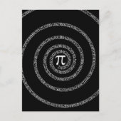 Spirale für Pi-Typografie auf schwarz Postkarte (Vorderseite)