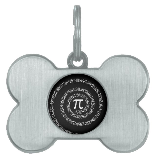 Spirale für Pi-Typografie auf schwarz Tiermarke (Vorderseite)