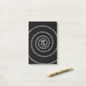 Spirale für Pi-Zahlen auf schwarz Post-it Klebezettel (Auf Schreibtisch)