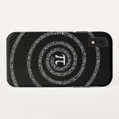 Spirale für Pi-Ziffern auf schwarz Case-Mate iPhone Hülle (Rückseite (Horizontal))