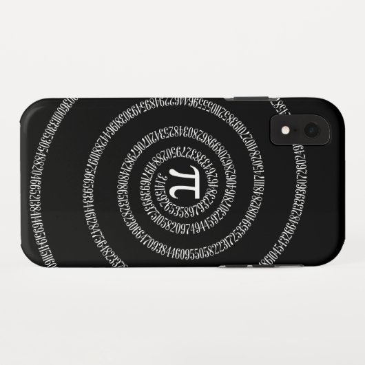 Spirale für Pi-Ziffern auf schwarz Case-Mate iPhone Hülle (Rückseite (Horizontal))