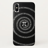 Spirale für Pi-Ziffern auf schwarz Case-Mate iPhone Hülle (Rückseite)