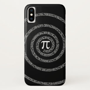 Spirale für Pi-Ziffern auf schwarz iPhone X Hülle