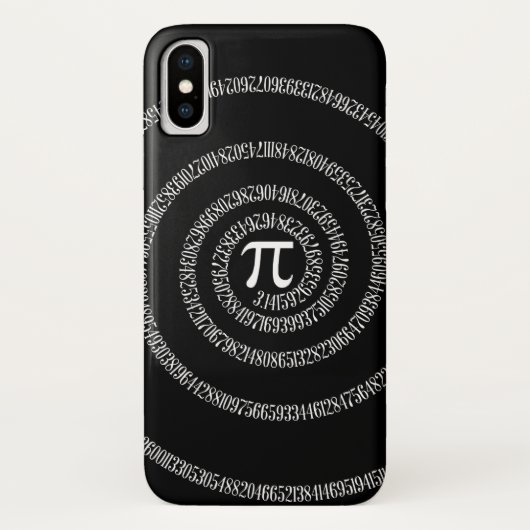 Spirale für Pi-Ziffern auf schwarz Case-Mate iPhone Hülle (Rückseite)
