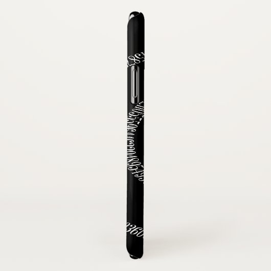 Spirale für Pi-Ziffern auf schwarz Case-Mate iPhone Hülle (Hinten/Rechts)