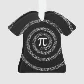 Spirale für Pi-Ziffern auf schwarz Ornament (Vorderseite)