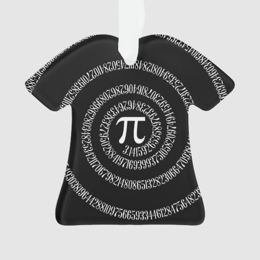 Spirale für Pi-Ziffern auf schwarz Ornament (Vorderseite)