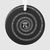 Spirale für Pi-Ziffern auf schwarz Ornament (Rückseite)
