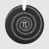 Spirale für Pi-Ziffern auf schwarz Ornament (Vorderseite)