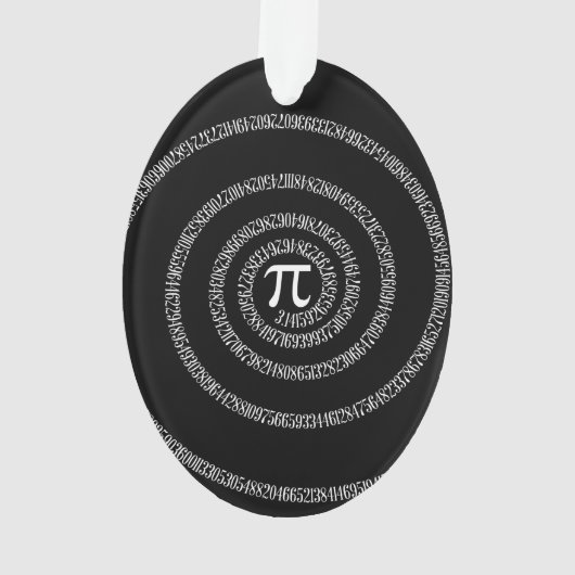 Spirale für Pi-Ziffern auf schwarz Ornament (Rückseite)