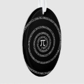 Spirale für Pi-Ziffern auf schwarz Ornament (Vorderseite)