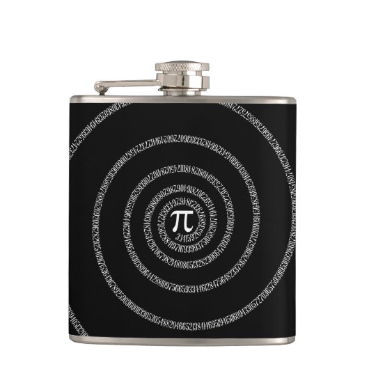 Spirale für PU auf schwarzer Art Flachmann (Vorderseite)