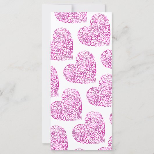 Spirale Handschrift rosa Herz für Valentinstag (Vorderseite)