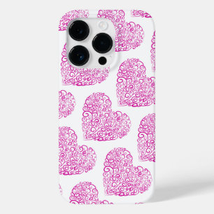 Spirale Handschrift rosa Herz für Valentinstag Case-Mate iPhone 14 Pro Hülle
