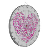 Spirale Handschrift rosa Herz für Valentinstag Dartscheibe (Vorderseite Links)