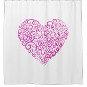 Spirale Handschrift rosa Herz für Valentinstag Duschvorhang (Vorderseite)