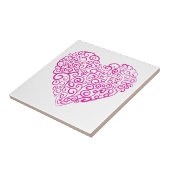 Spirale Handschrift rosa Herz für Valentinstag Fliese (Seite)