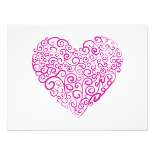 Spirale Handschrift rosa Herz für Valentinstag Fotodruck