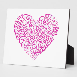 Spirale Handschrift rosa Herz für Valentinstag Fotoplatte