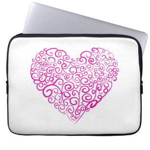 Spirale Handschrift rosa Herz für Valentinstag Laptopschutzhülle