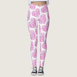 Spirale Handschrift rosa Herz für Valentinstag Leggings