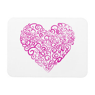 Spirale Handschrift rosa Herz für Valentinstag Magnet