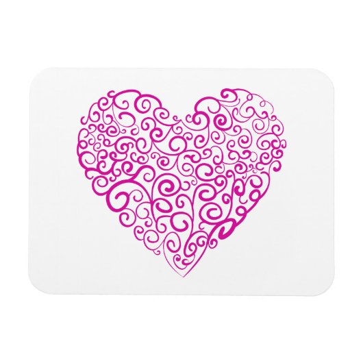Spirale Handschrift rosa Herz für Valentinstag Magnet (Horizontal)