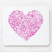 Spirale Handschrift rosa Herz für Valentinstag Mousepad (Vorne)