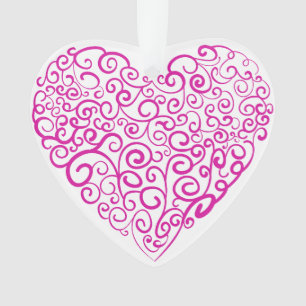 Spirale Handschrift rosa Herz für Valentinstag Ornament