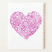 Spirale Handschrift rosa Herz für Valentinstag Planer (Rückseite)