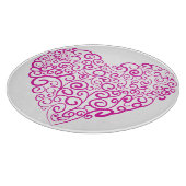 Spirale Handschrift rosa Herz für Valentinstag Schneidebrett (Ecke)