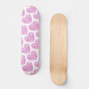Spirale Handschrift rosa Herz für Valentinstag Skateboard