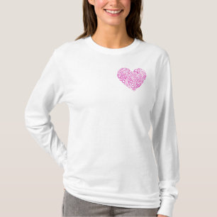 Spirale Handschrift rosa Herz für Valentinstag T-Shirt