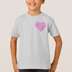 Spirale Handschrift rosa Herz für Valentinstag T-Shirt