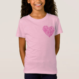 Spirale Handschrift rosa Herz für Valentinstag T-Shirt