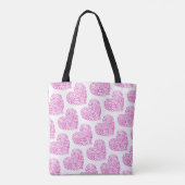 Spirale Handschrift rosa Herz für Valentinstag Tasche (Rückseite)