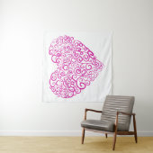 Spirale Handschrift rosa Herz für Valentinstag Wandteppich (Beispiel)