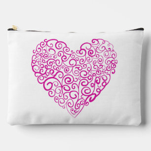 Spirale Handschrift rosa Herz für Valentinstag Zubehörtasche