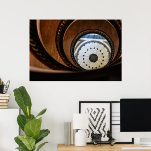 Spirale Holztreppe Abstraktes Poster