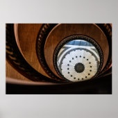 Spirale Holztreppe Abstraktes Poster (Vorne)