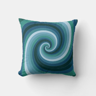 Spirale in blau und grün gewirbelt kissen