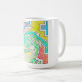 Spirale in einem farbenfrohen Labyrinth gefangen Kaffeetasse (VorderseiteRechts)
