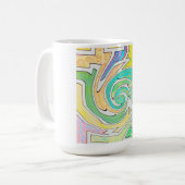 Spirale in einem farbenfrohen Labyrinth gefangen Kaffeetasse (Vorderseite Links)