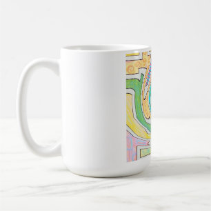 Spirale in einem farbenfrohen Labyrinth gefangen Kaffeetasse