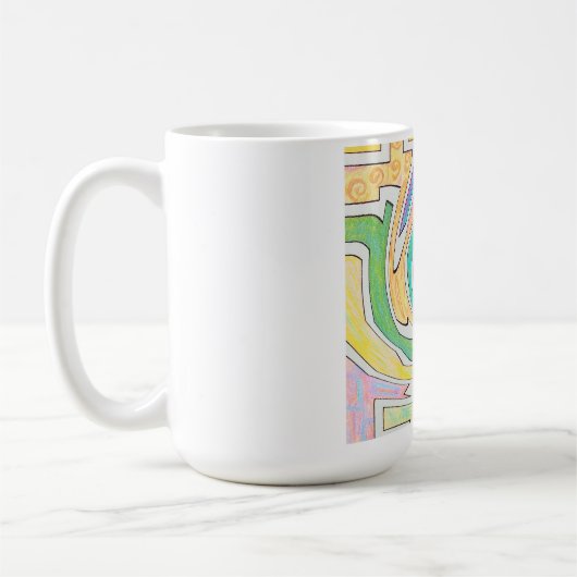 Spirale in einem farbenfrohen Labyrinth gefangen Kaffeetasse (Links)
