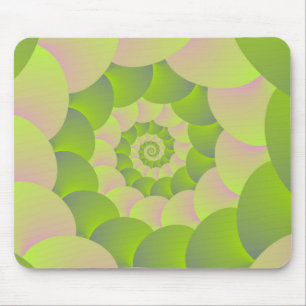 Spirale in Rosa und Grüntöne Mousepad