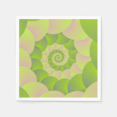 Spirale in Rosa und Grüntöne Serviette (Vorderseite)
