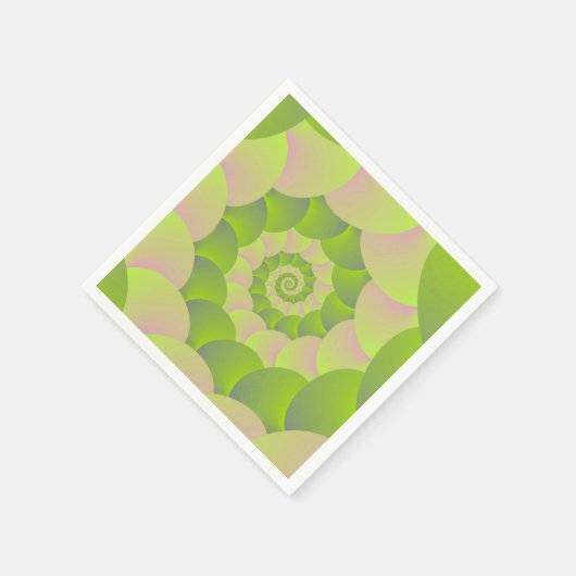 Spirale in Rosa und Grüntöne Serviette (Ecke)