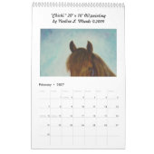 Spirale mit 12 Pferdemalereien -gehend durch Kalender (Feb 2027)