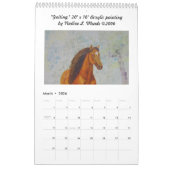 Spirale mit 12 Pferdemalereien -gehend durch Kalender (Mär 2026)